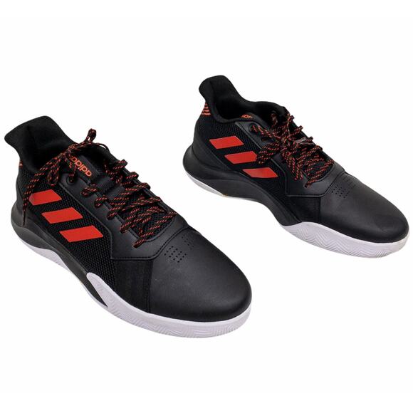 Adidas Mens Black Red Run the Game Basketball Shoes Active Red 8 - Picture 2 of 10